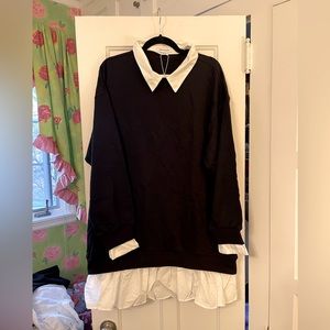 Faux sweater shirt dress